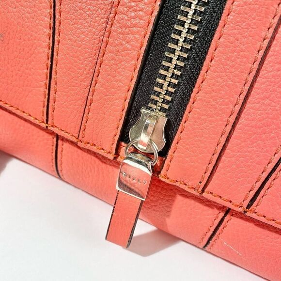 Milly coral leather statement zipper shoulder bag - Picture 3 of 16